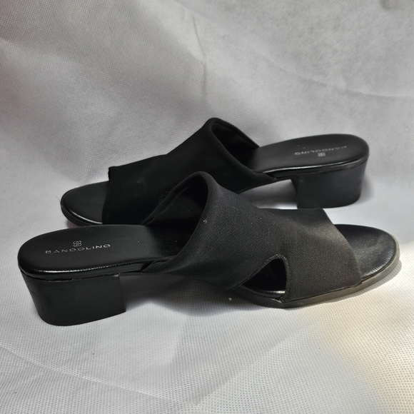 Bandolino Stretch Fabric Open Toe Chunky Heel Slip On Sandals Size 7.5 - Picture 3 of 9